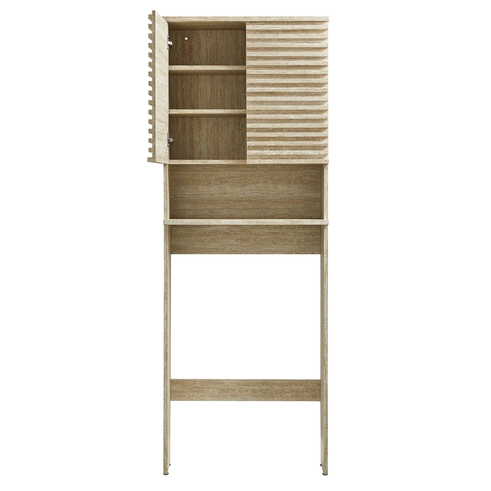Render Over the Toilet Faux Travertine Bathroom Storage Cabinet by Modway by HouseOfZazla