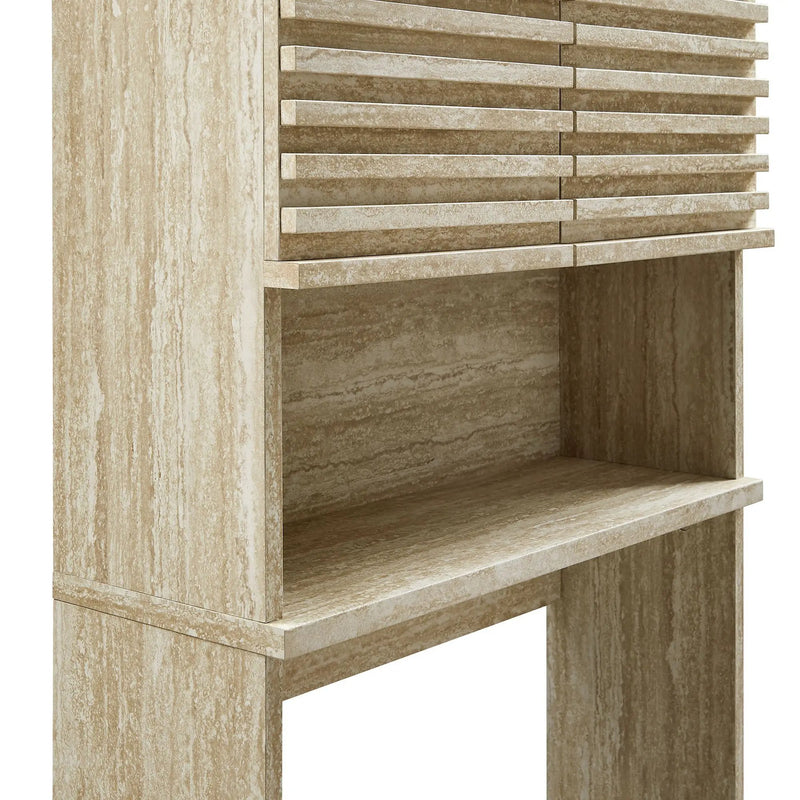Render Over the Toilet Faux Travertine Bathroom Storage Cabinet by Modway by HouseOfZazla