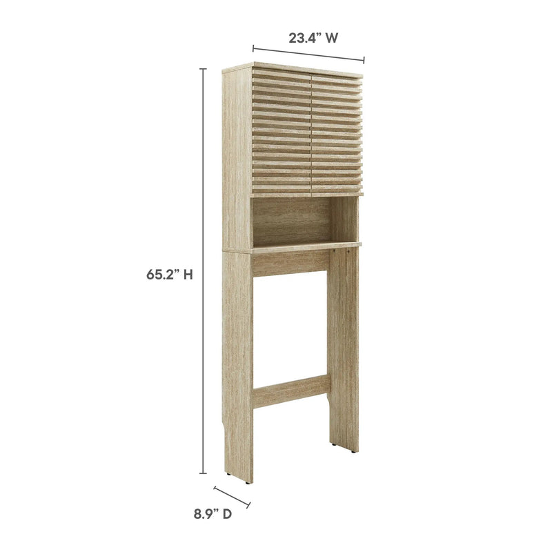 Render Over the Toilet Faux Travertine Bathroom Storage Cabinet by Modway by HouseOfZazla