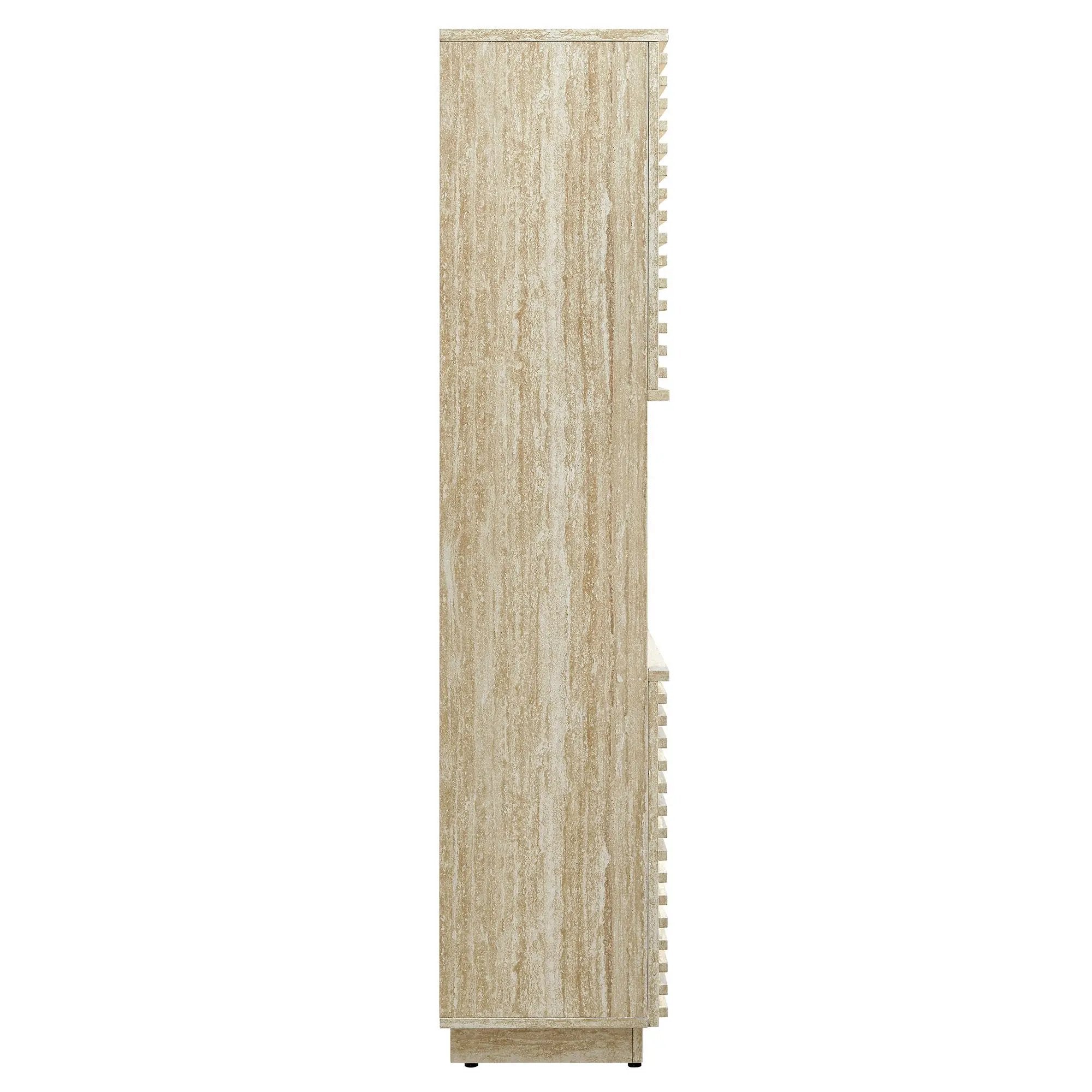 Render Tall Faux Travertine Linen Storage Cabinet by Modway by HouseOfZazla