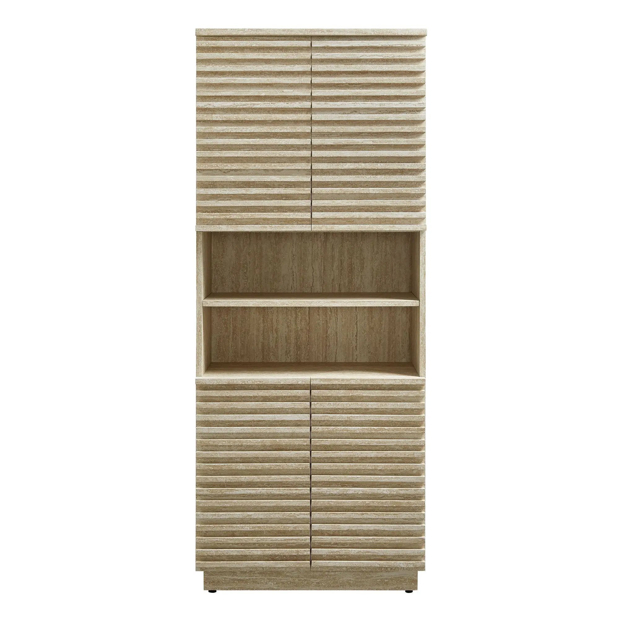 Render Tall Faux Travertine Linen Storage Cabinet by Modway by HouseOfZazla