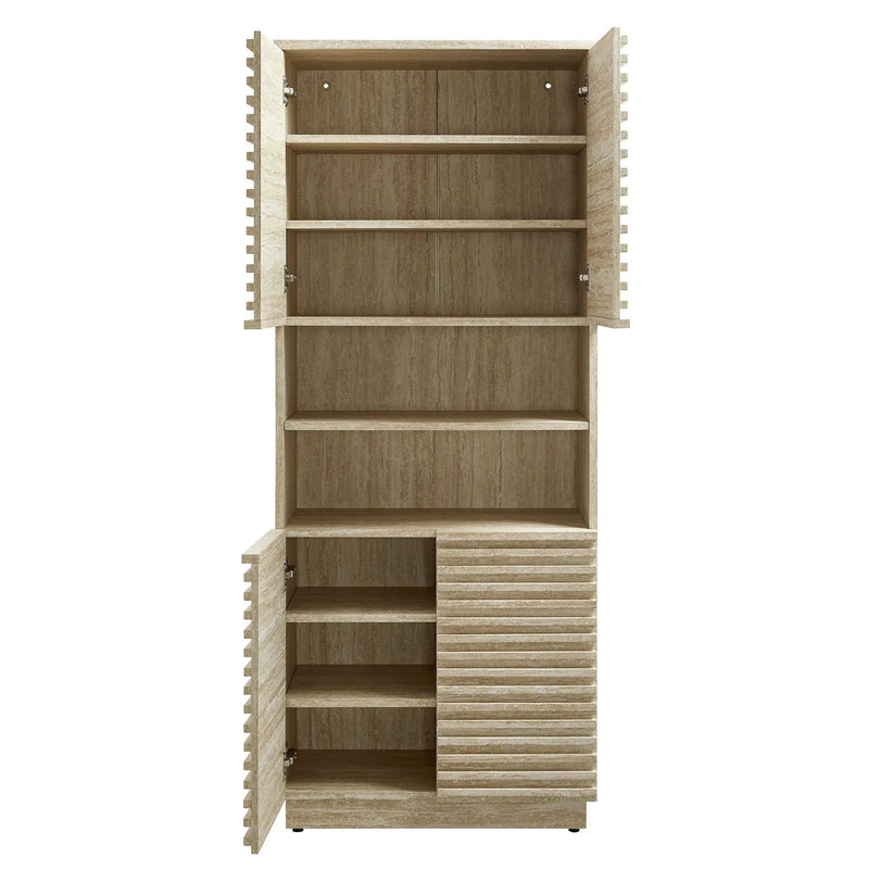 Render Tall Faux Travertine Linen Storage Cabinet by Modway by HouseOfZazla