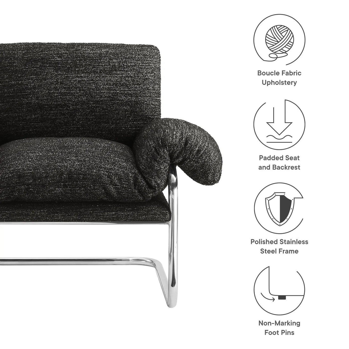 Ansel Boucle Fabric Accent Chair by Modway by HouseOfZazla