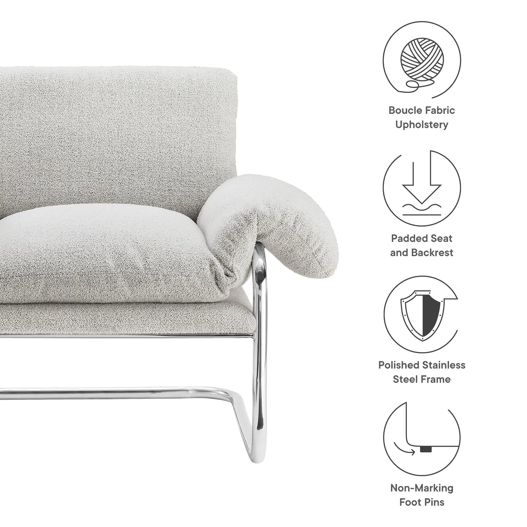 Ansel Boucle Fabric Accent Chair by Modway by HouseOfZazla
