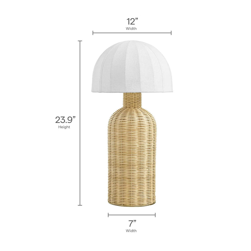Santo Rattan Table Lamp with Dome Shade by Modway by HouseOfZazla