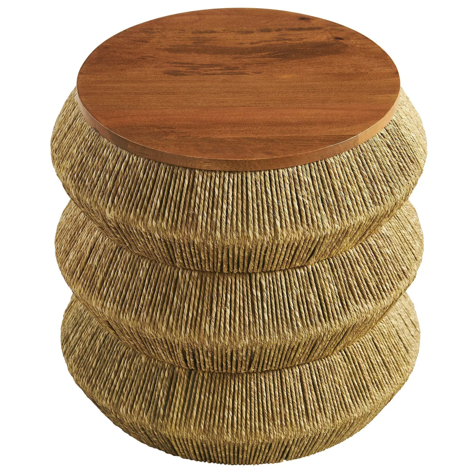 Maris Seagrass and Wood End Table by Modway by HouseOfZazla