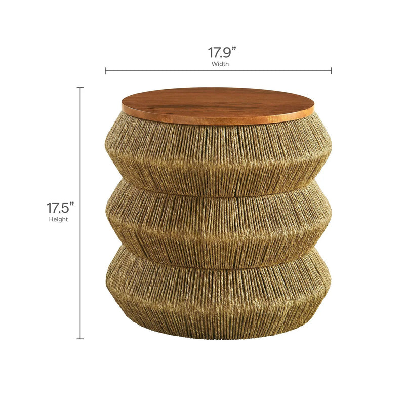 Maris Seagrass and Wood End Table by Modway by HouseOfZazla