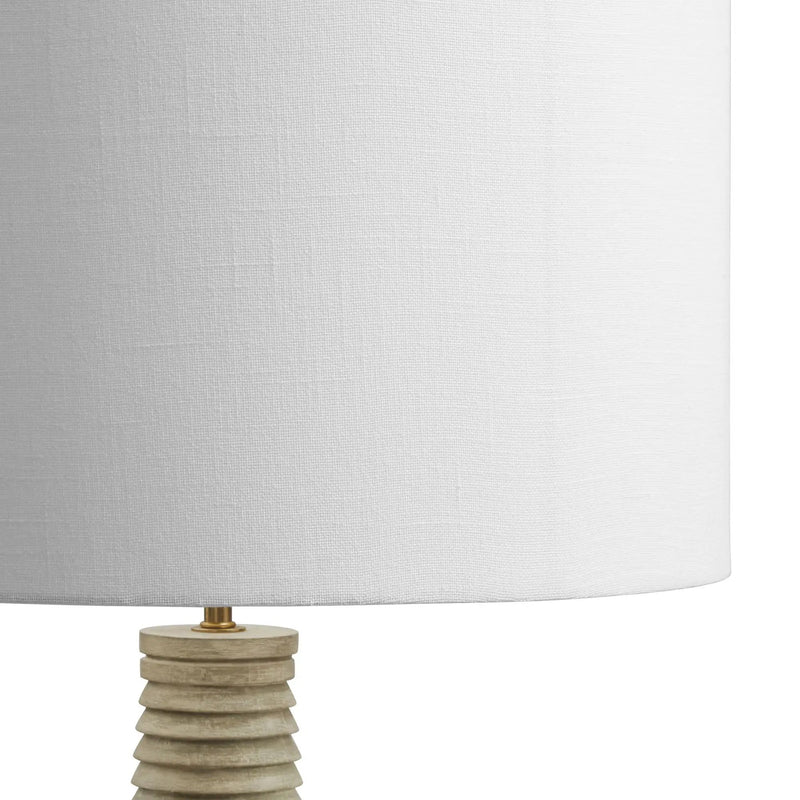 Saylor Carved Ribbed Wood Floor Lamp with Drum Shade by Modway by HouseOfZazla