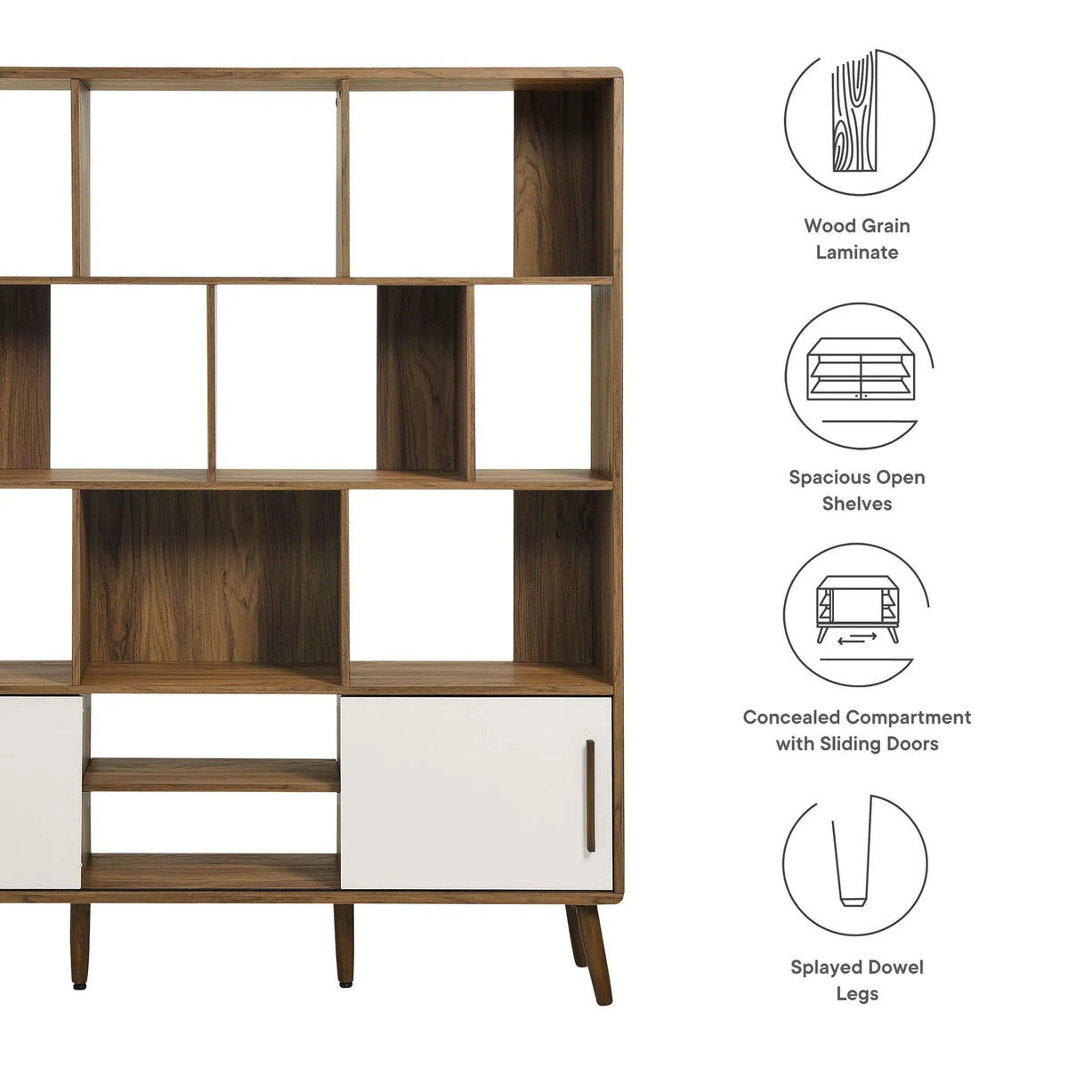 Transmit 59" Bookcase with Sliding Doors by Modway by HouseOfZazla
