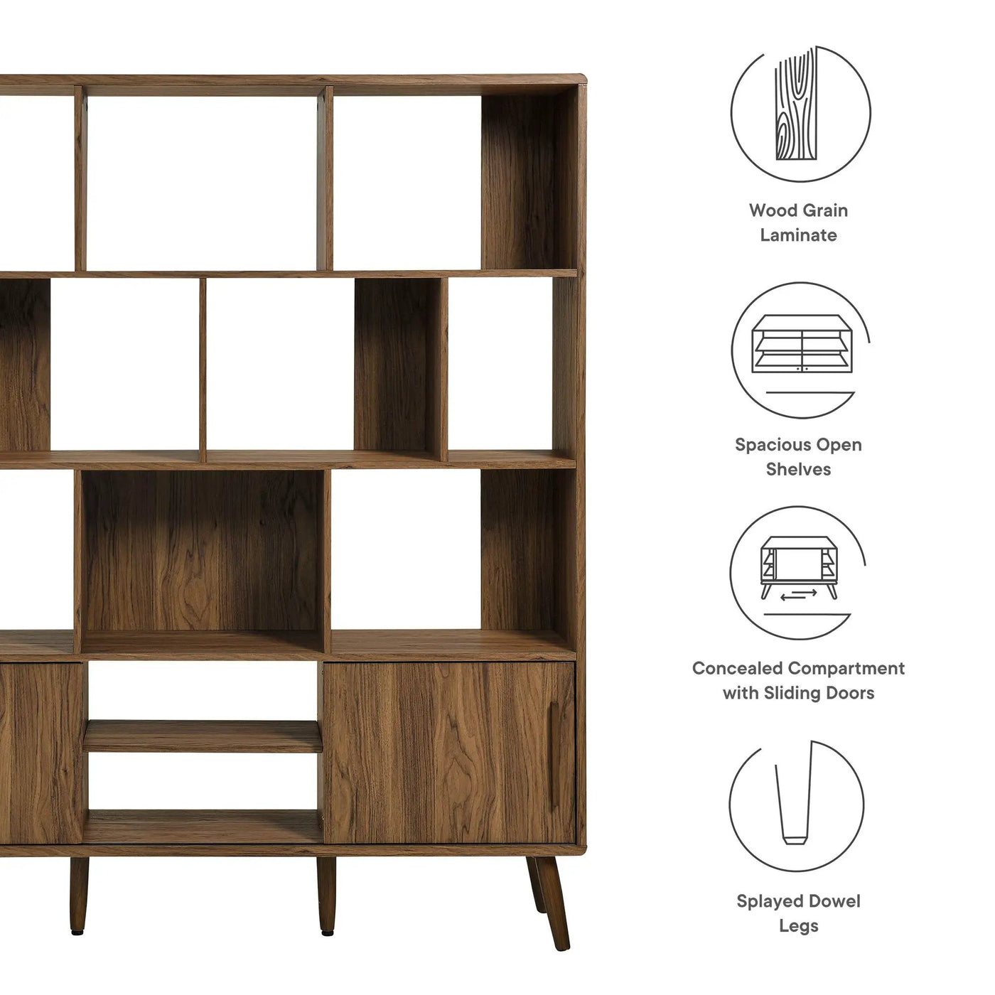 Transmit 59" Bookcase with Sliding Doors by Modway by HouseOfZazla