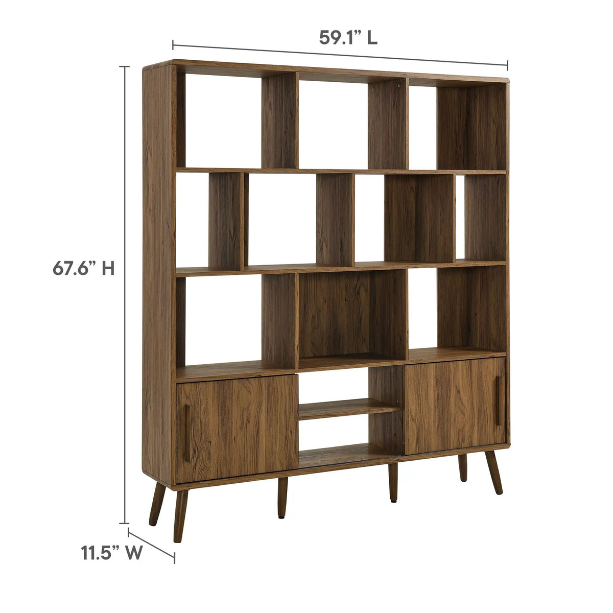 Transmit 59" Bookcase with Sliding Doors by Modway by HouseOfZazla