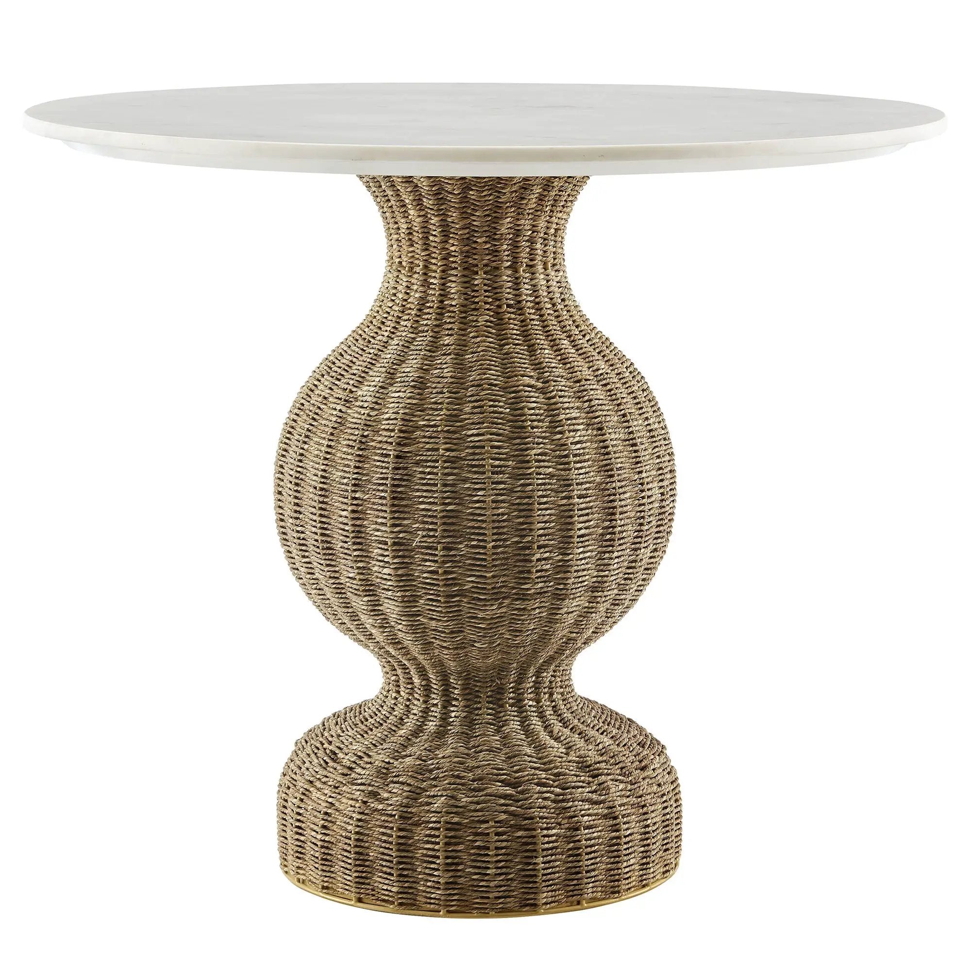 Zale 36" Marble and Seagrass Dining Table by Modway by HouseOfZazla