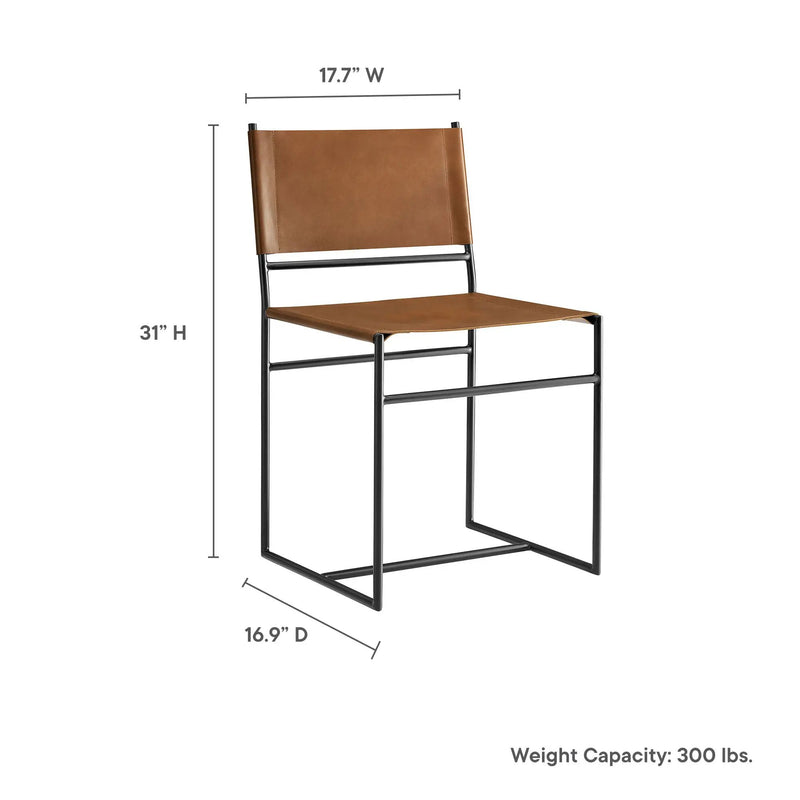 Thatcher Leather and Metal Dining Chair by Modway by HouseOfZazla