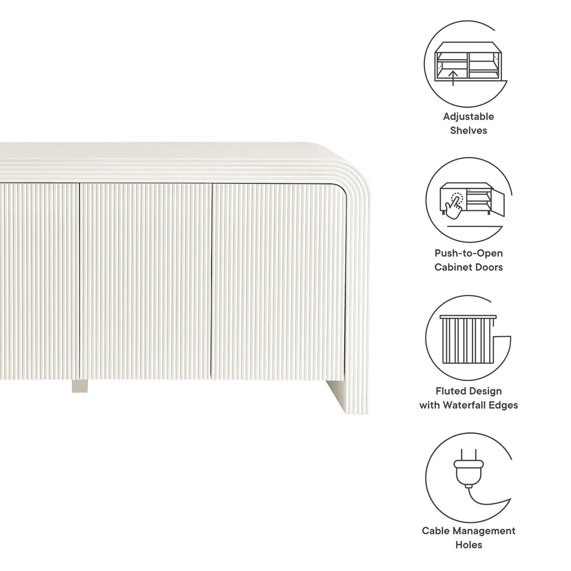 Waterflute 70" Fluted Sideboard Cabinet by Modway by HouseOfZazla