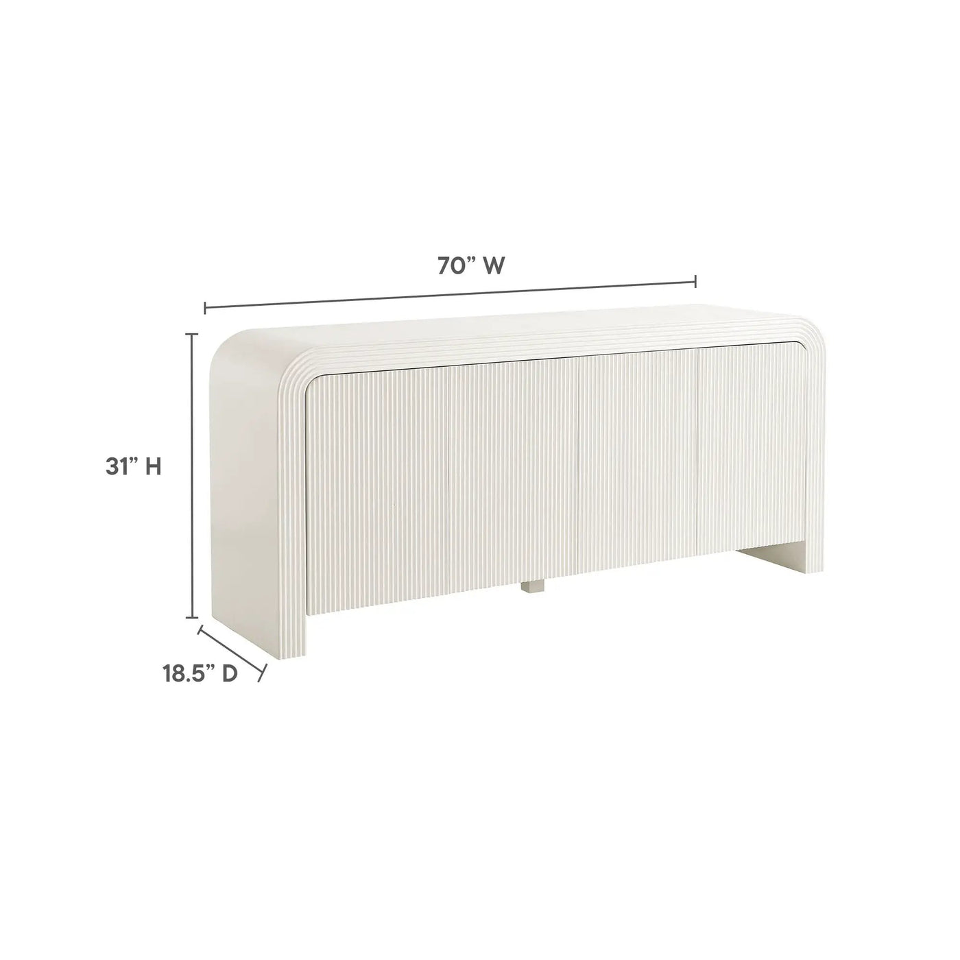 Waterflute 70" Fluted Sideboard Cabinet by Modway by HouseOfZazla