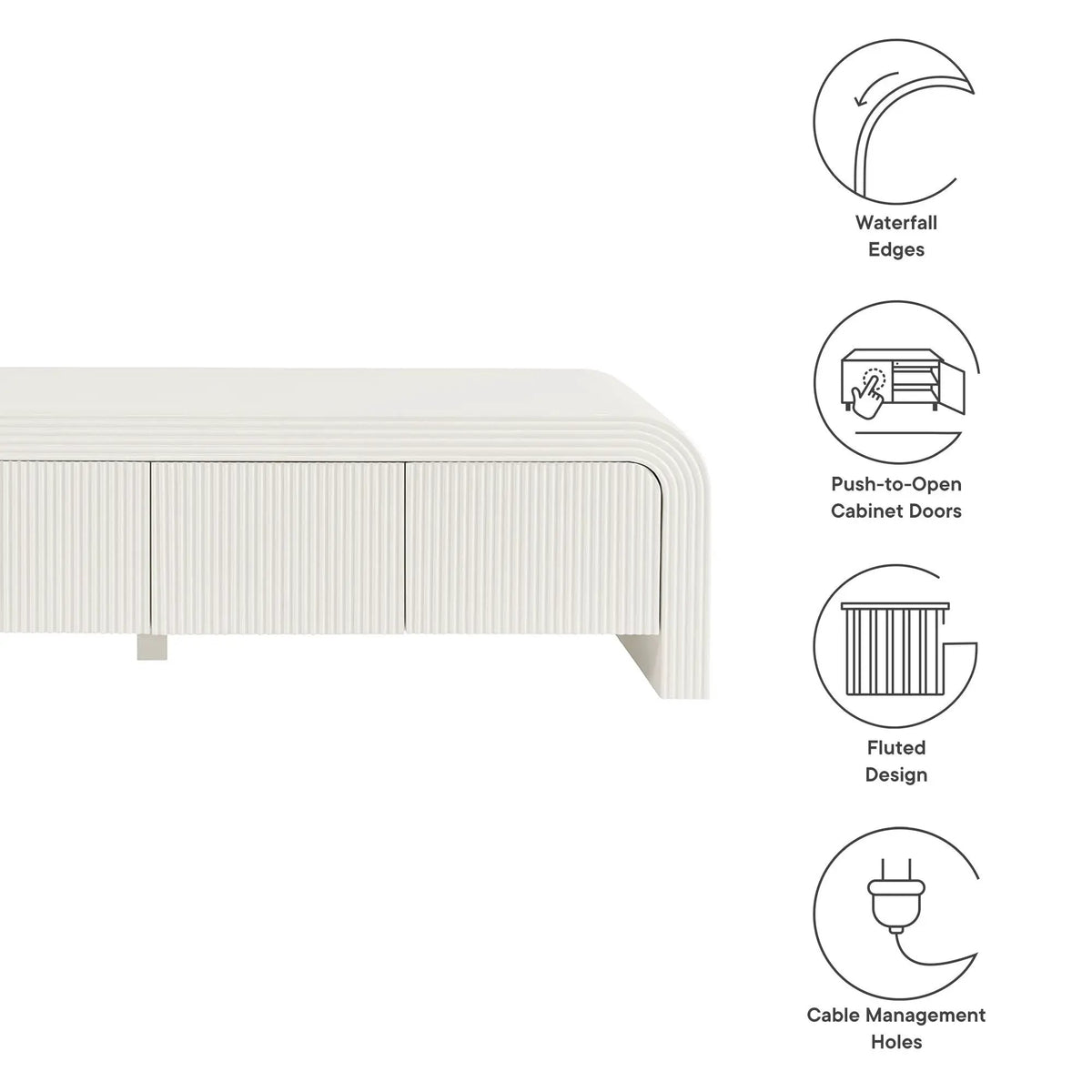 Waterflute 68" Fluted TV Stand by Modway by HouseOfZazla