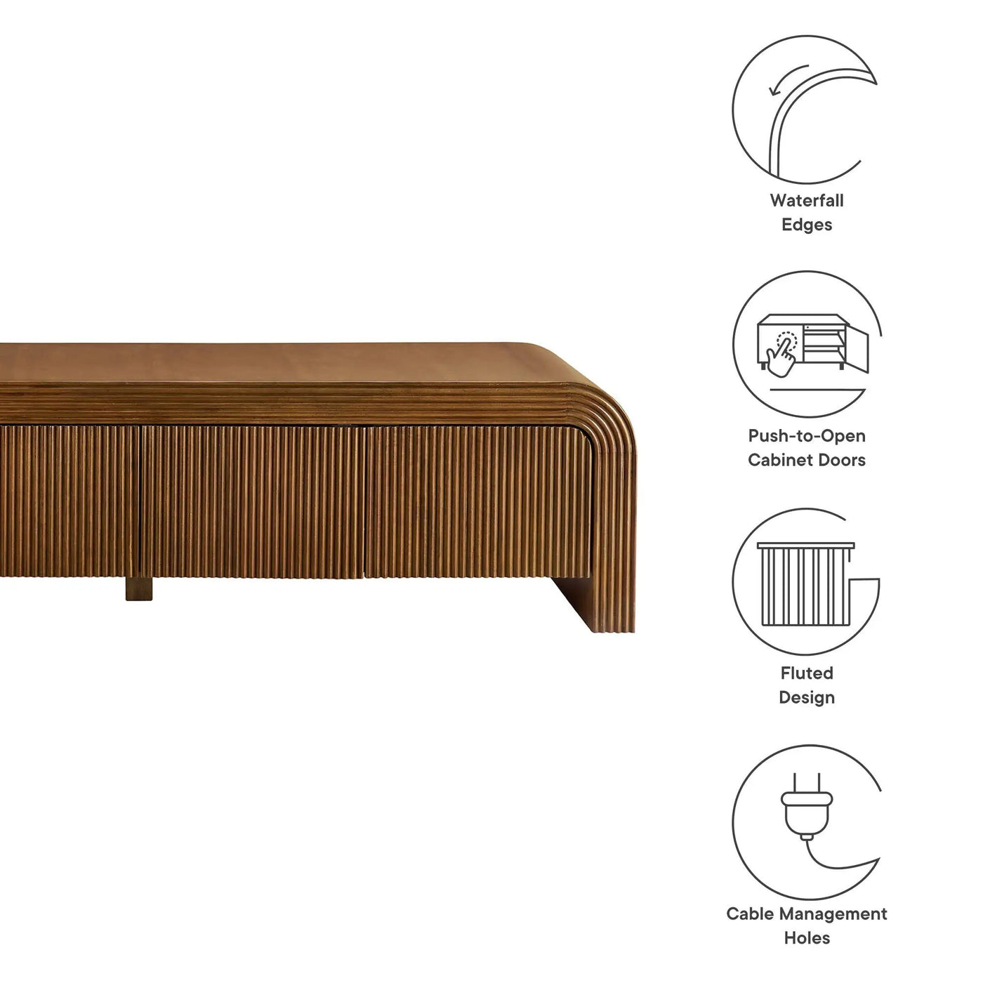 Waterflute 68" Fluted TV Stand by Modway by HouseOfZazla