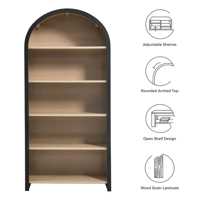 Evie Arched Wide Bookcase Display Cabinet by Modway by HouseOfZazla
