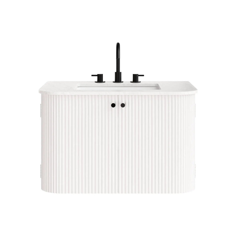 Zia 30" Wall-Mount Bathroom Vanity with Marble Sink by HouseOfZazla
