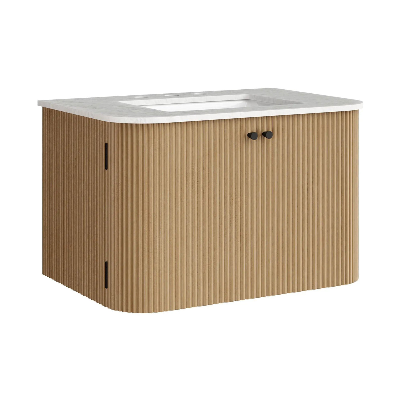 Zia 30" Wall-Mount Bathroom Vanity with Marble Sink by HouseOfZazla