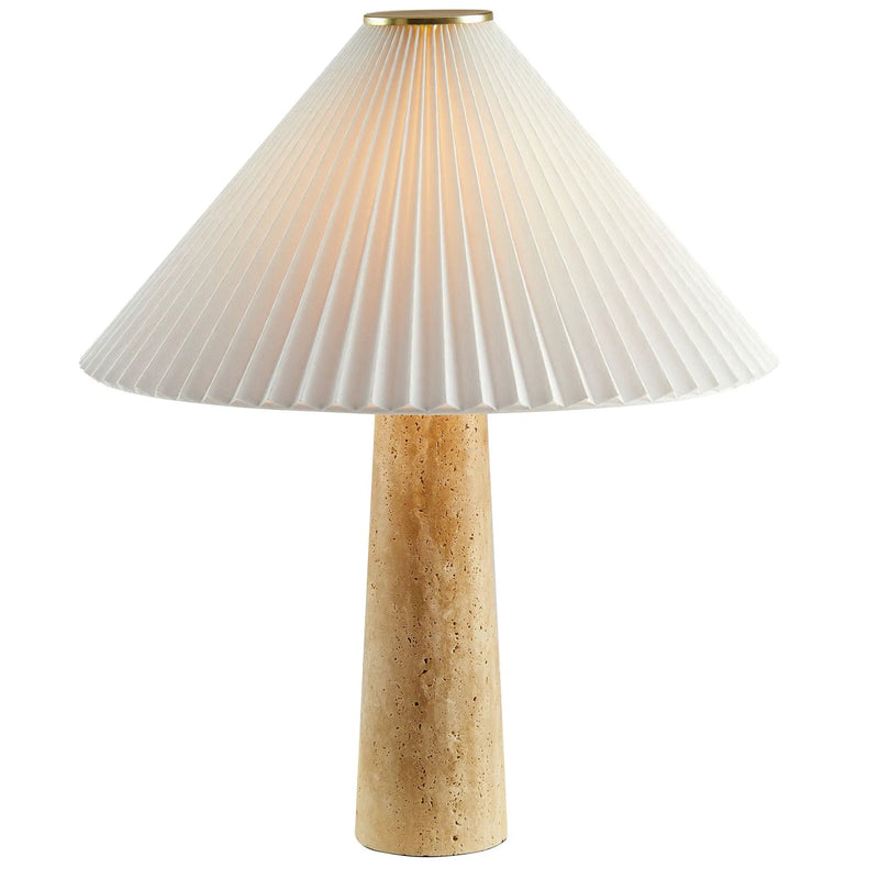 Cove Travertine Table Lamp With Pleated Shade by Modway by HouseOfZazla