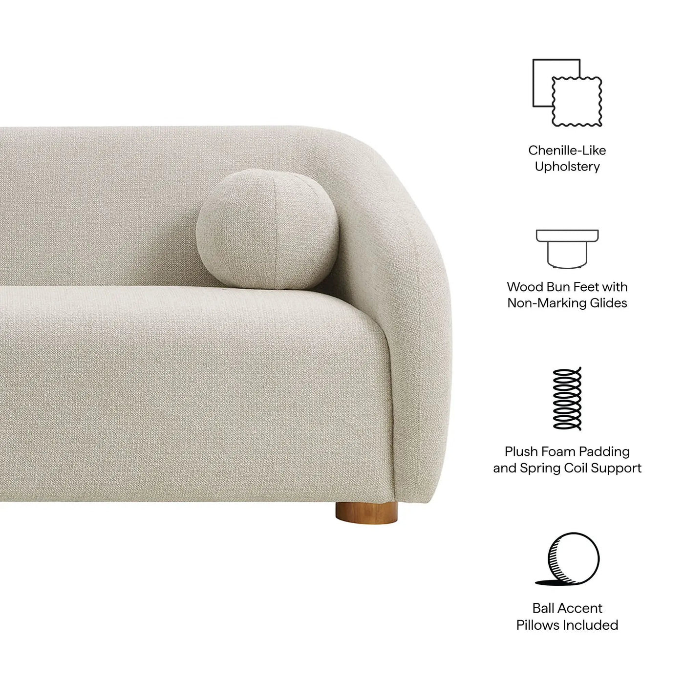 Holland 85" Chenille Fabric Sofa by Modway by HouseOfZazla