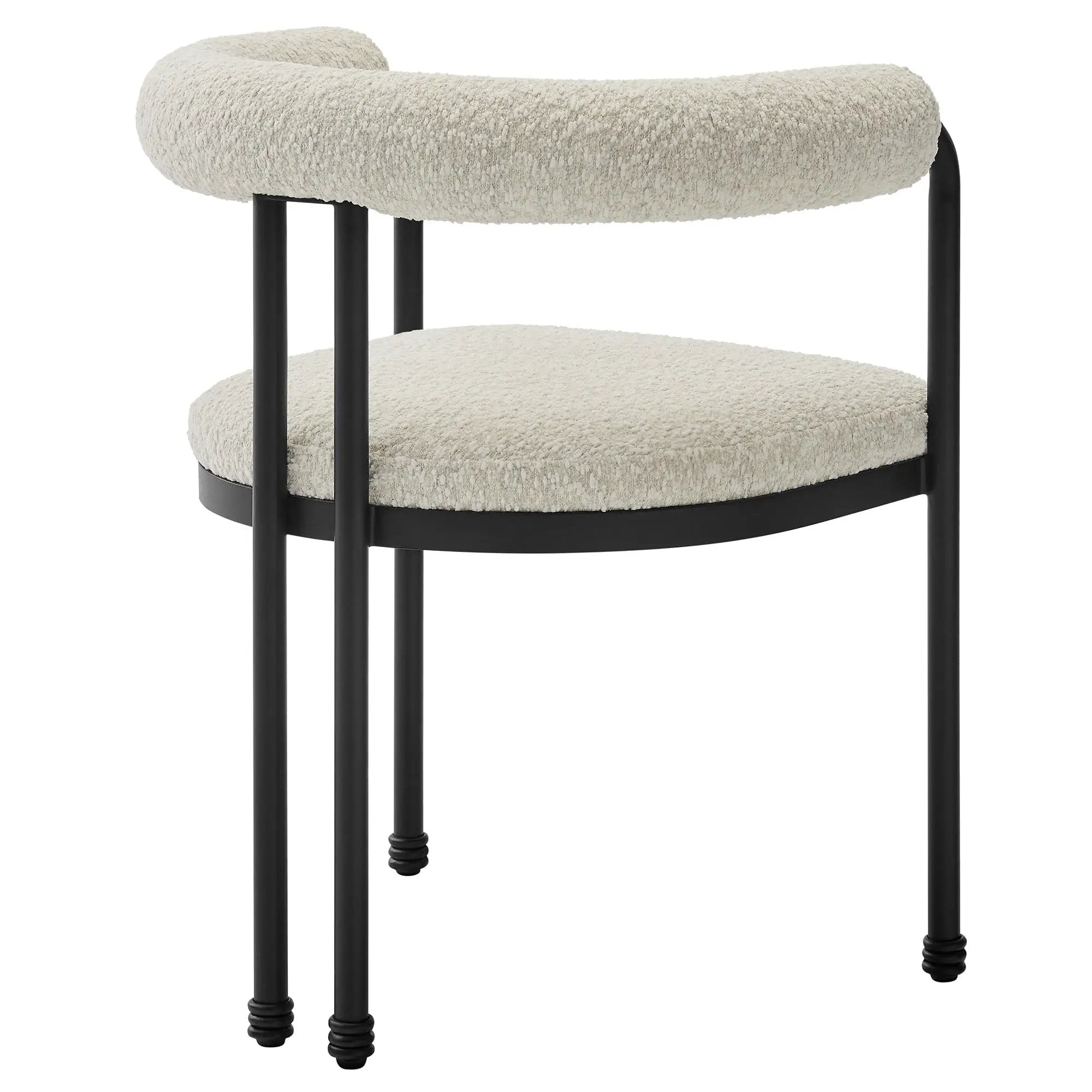 Turin Curved Back Boucle and Metal Dining Accent Chair by Modway by HouseOfZazla