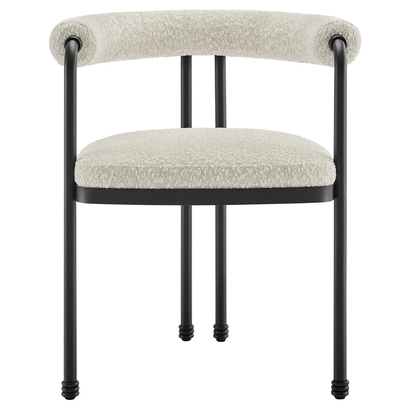 Turin Curved Back Boucle and Metal Dining Accent Chair by Modway by HouseOfZazla