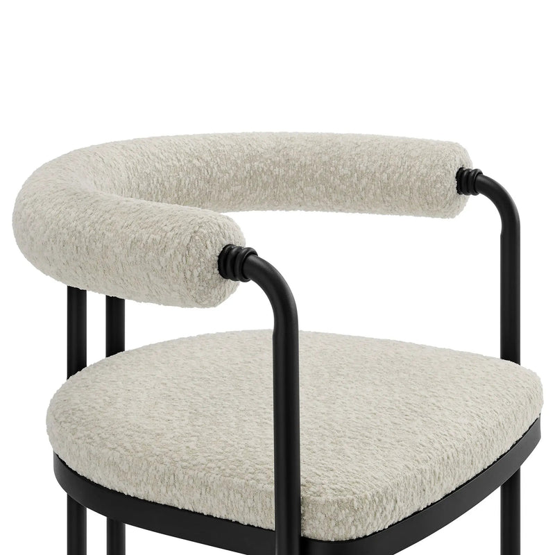 Turin Curved Back Boucle and Metal Dining Accent Chair by Modway by HouseOfZazla