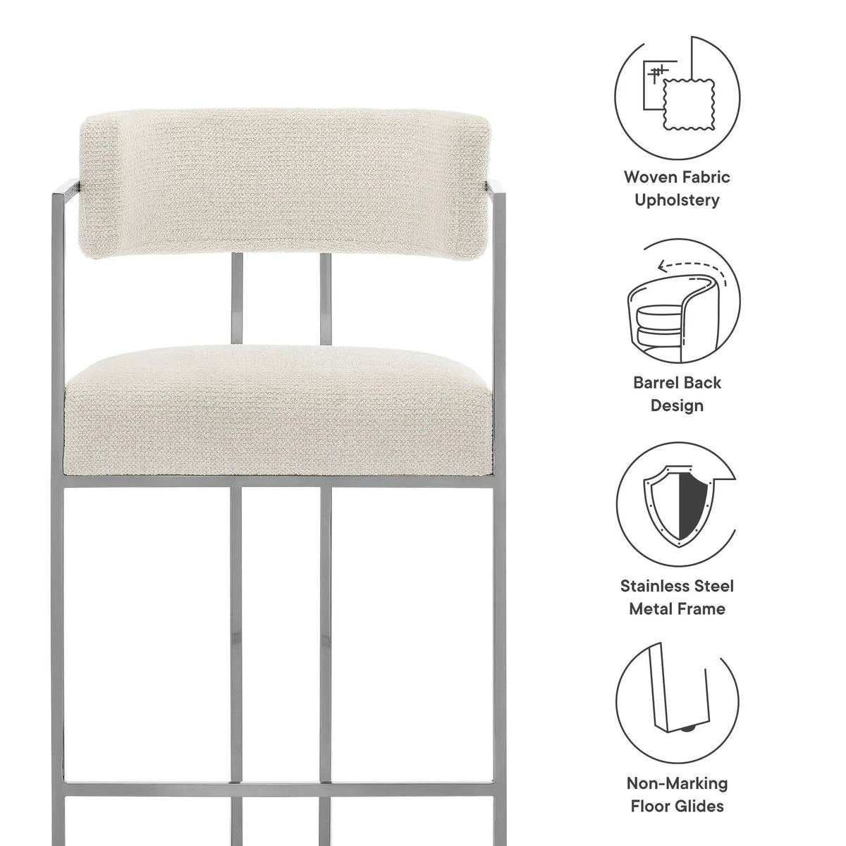 Huron Curved Back Fabric and Metal Counter Stool by Modway by HouseOfZazla