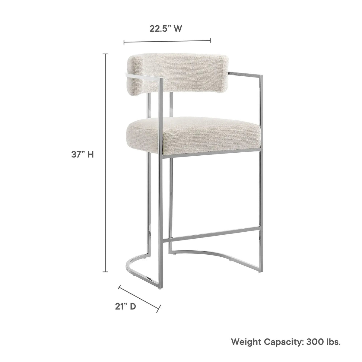 Huron Curved Back Fabric and Metal Counter Stool by Modway by HouseOfZazla