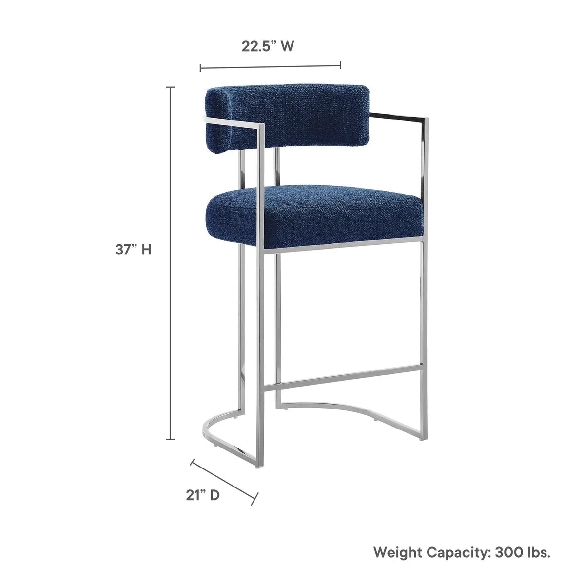 Huron Curved Back Fabric and Metal Counter Stool by Modway by HouseOfZazla