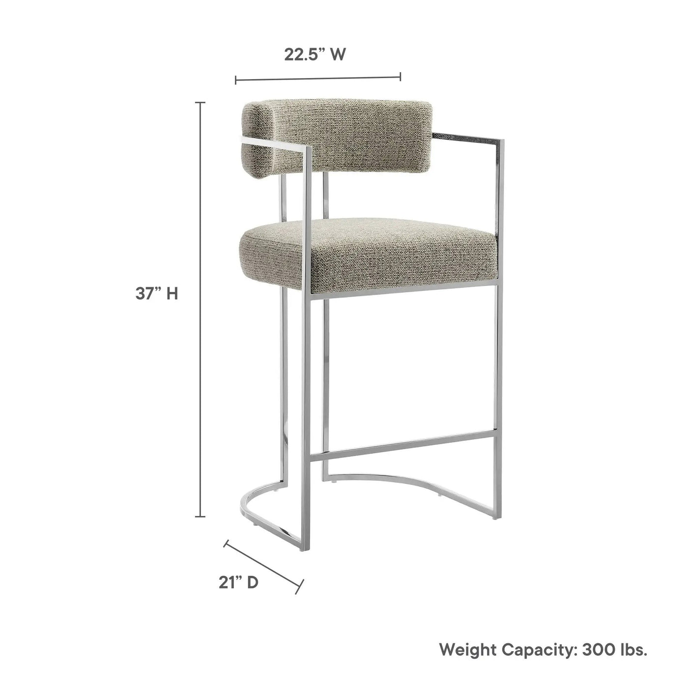 Huron Curved Back Fabric and Metal Counter Stool by Modway by HouseOfZazla