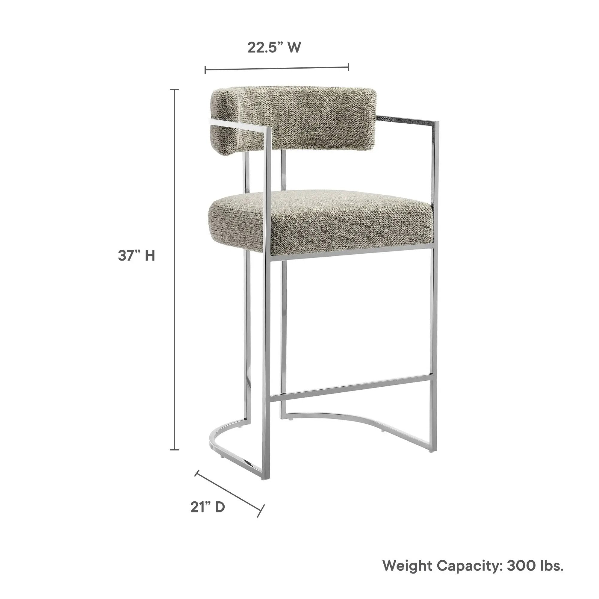 Huron Curved Back Fabric and Metal Counter Stool by Modway by HouseOfZazla