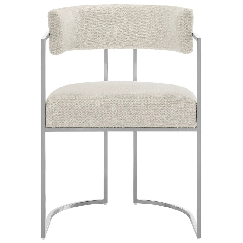 Huron Curved Back Fabric and Metal Dining Accent Chair by HouseOfZazla
