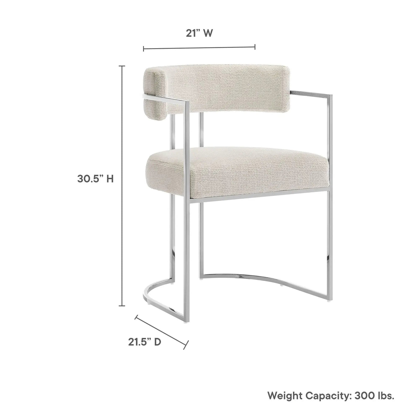 Huron Curved Back Fabric and Metal Dining Accent Chair by HouseOfZazla