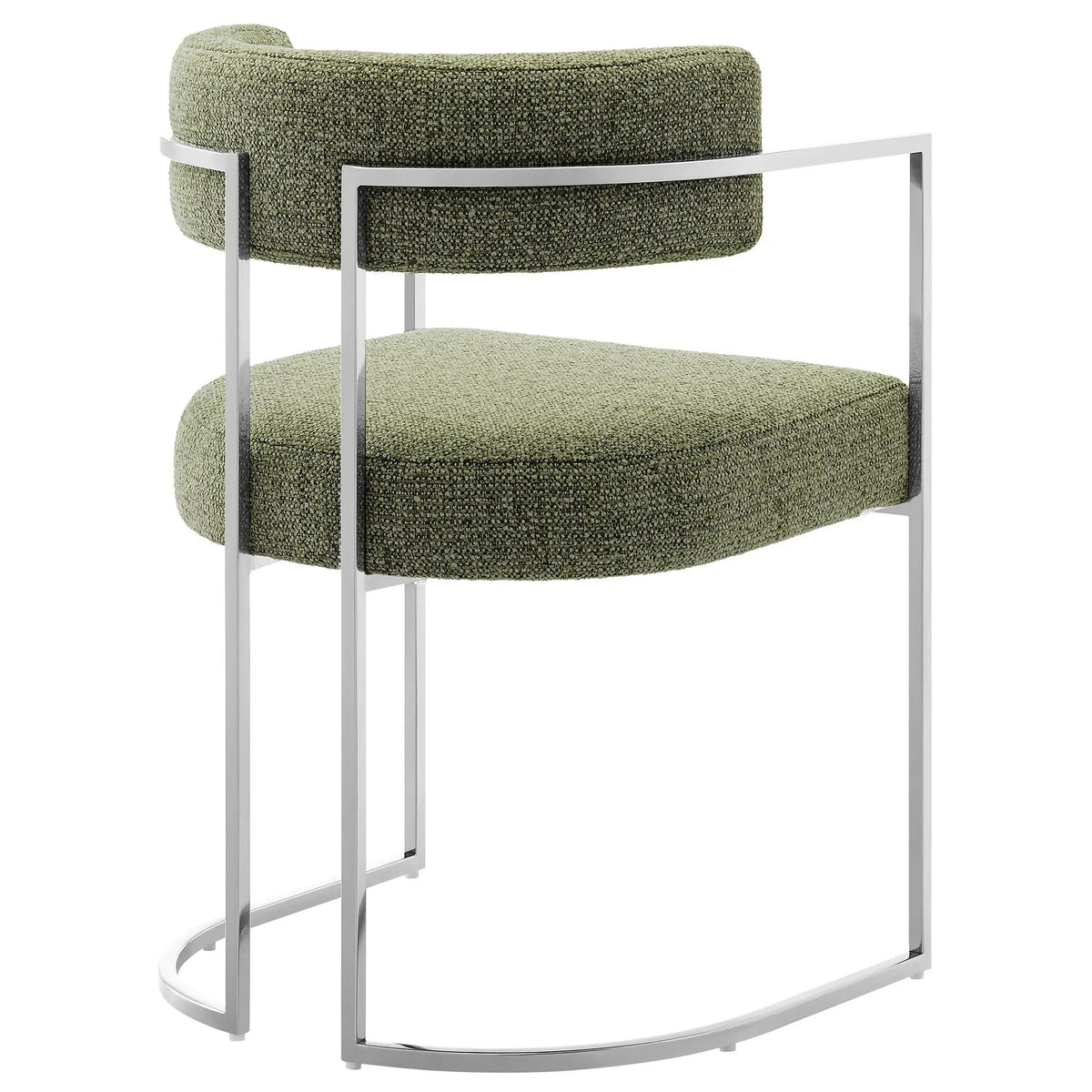Huron Curved Back Fabric and Metal Dining Accent Chair by HouseOfZazla
