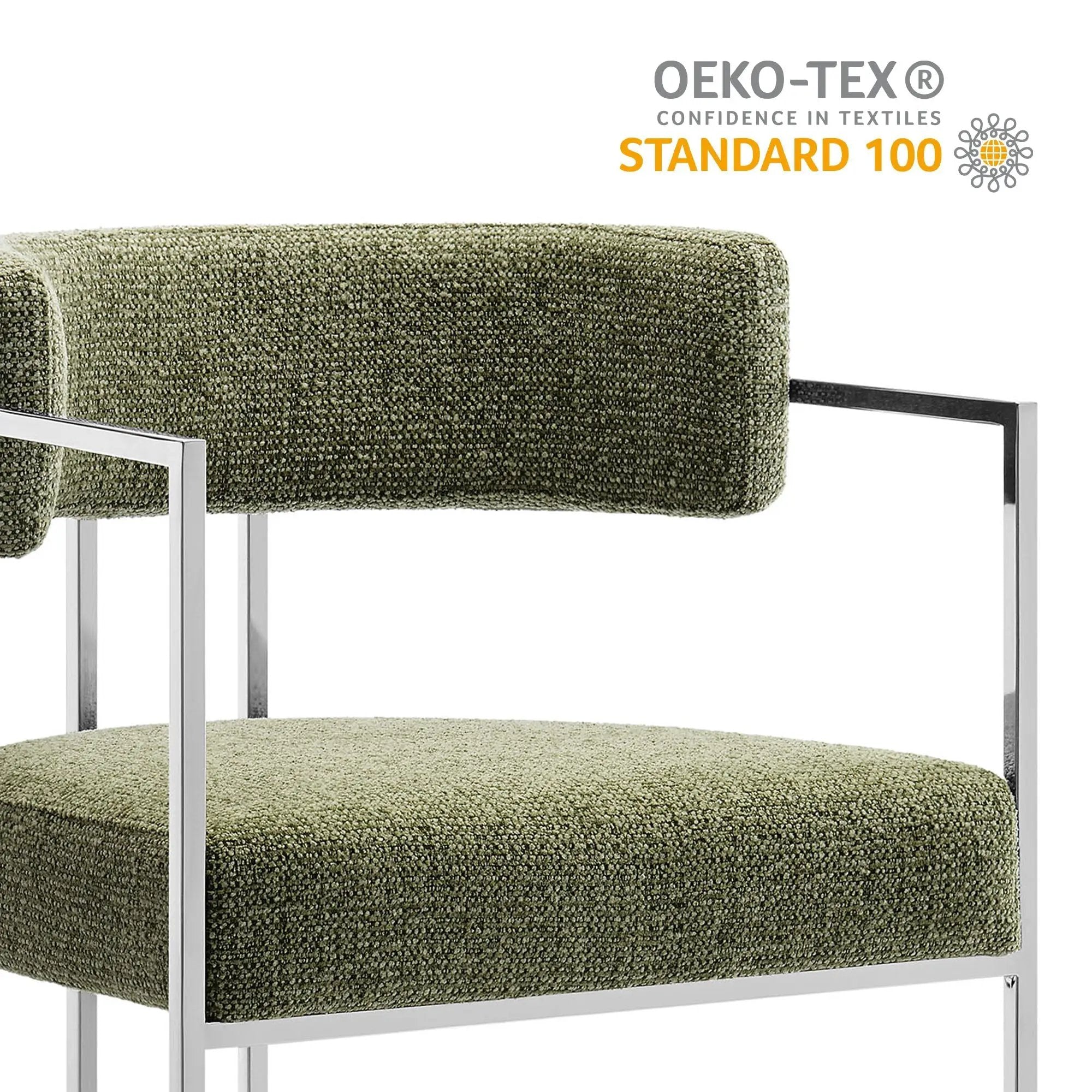 Huron Curved Back Fabric and Metal Dining Accent Chair by HouseOfZazla