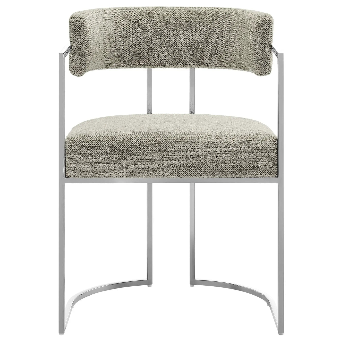 Huron Curved Back Fabric and Metal Dining Accent Chair by HouseOfZazla