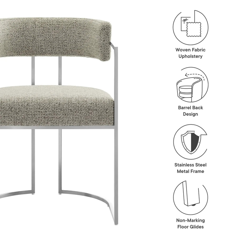Huron Curved Back Fabric and Metal Dining Accent Chair by HouseOfZazla