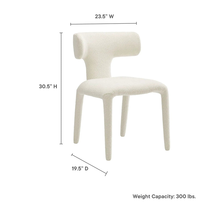 Stellan Curved Back Boucle Upholstered Dining Chair Set of 2 by HouseOfZazla