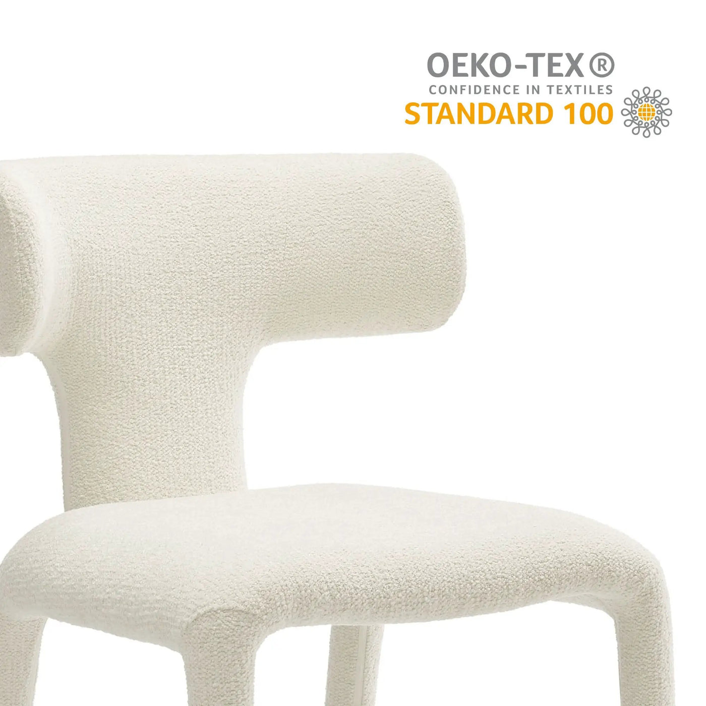 Stellan Curved Back Boucle Upholstered Dining Chair Set of 2 by HouseOfZazla