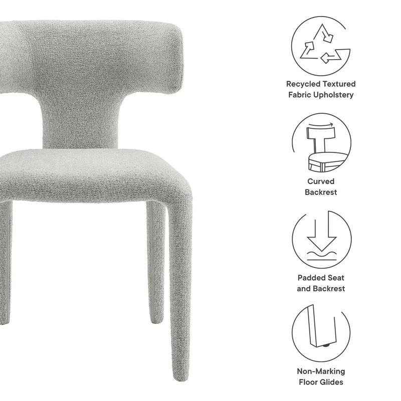 Stellan Curved Back Boucle Upholstered Dining Chair Set of 2 by HouseOfZazla