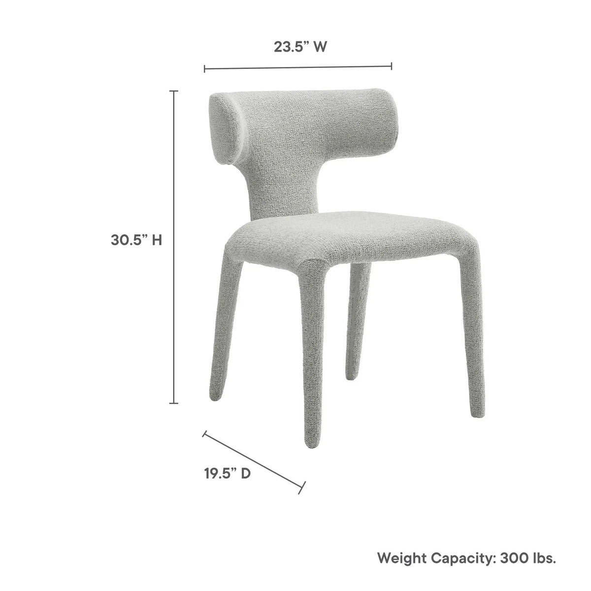 Stellan Curved Back Boucle Upholstered Dining Chair Set of 2 by HouseOfZazla