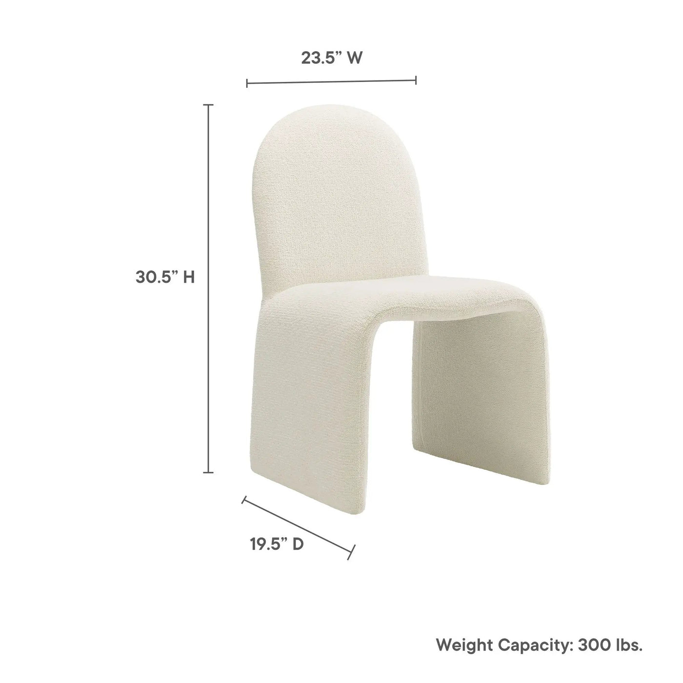 Junia Boucle Upholstered Armless Dining Chair by Modway by HouseOfZazla