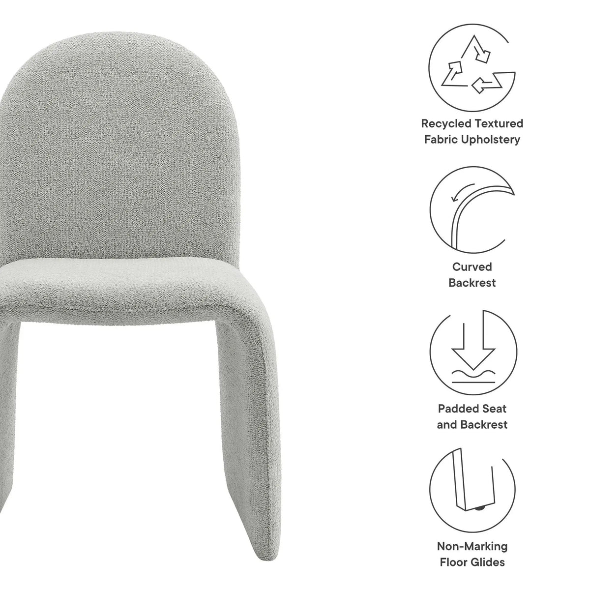 Junia Boucle Upholstered Armless Dining Chair by Modway by HouseOfZazla