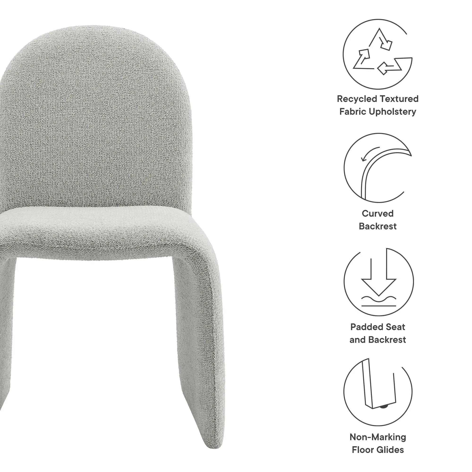 Junia Boucle Upholstered Armless Dining Chair by Modway by HouseOfZazla