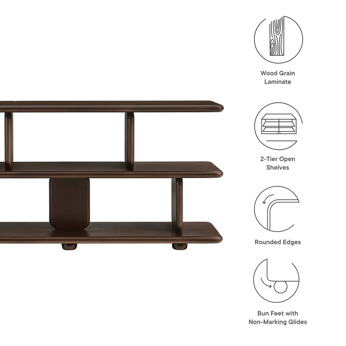 Lyle Sculptural 2-Tier Bookshelf by Modway by HouseOfZazla
