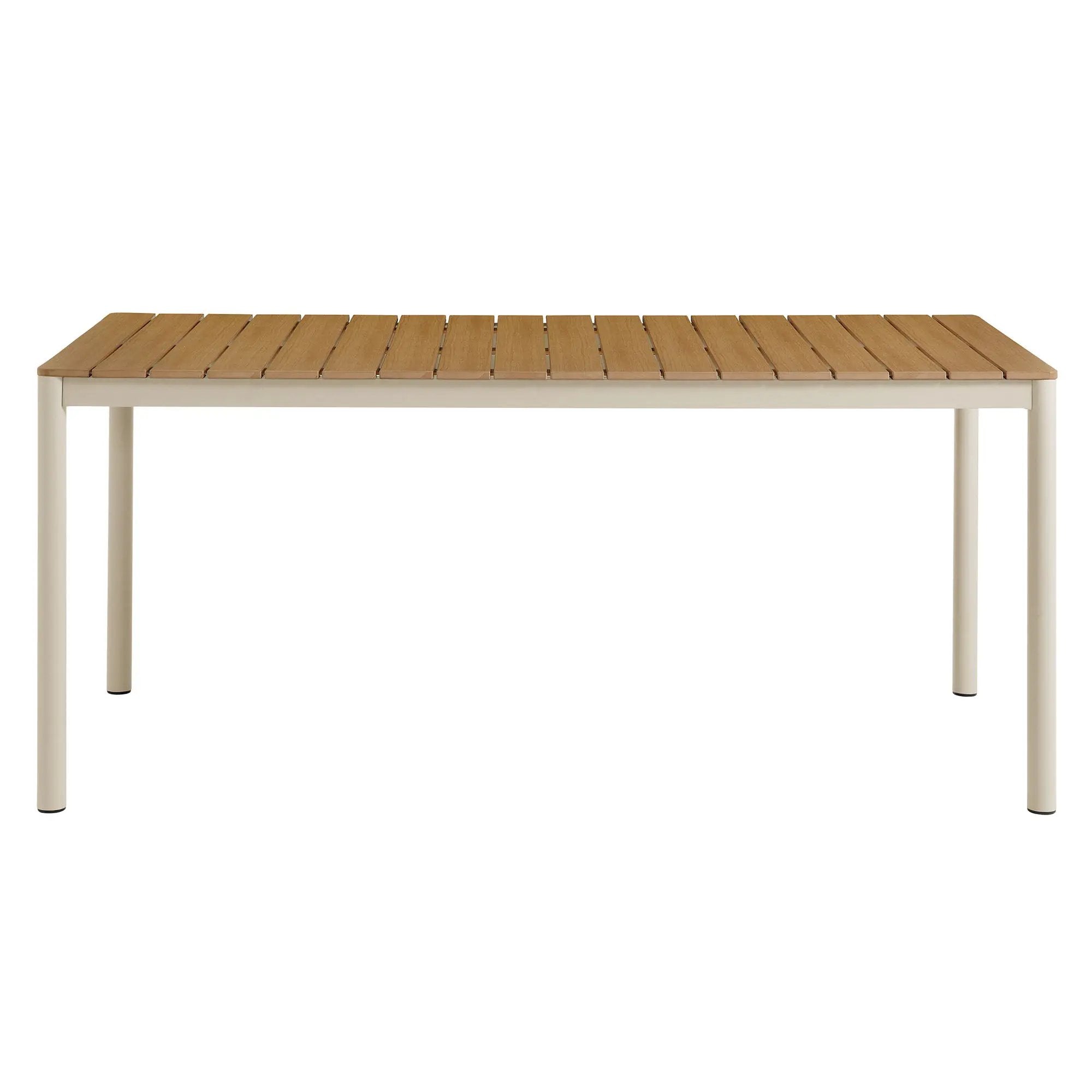 Finn 71" Outdoor Patio Aluminum Dining Table with Faux Wood Top by HouseOfZazla