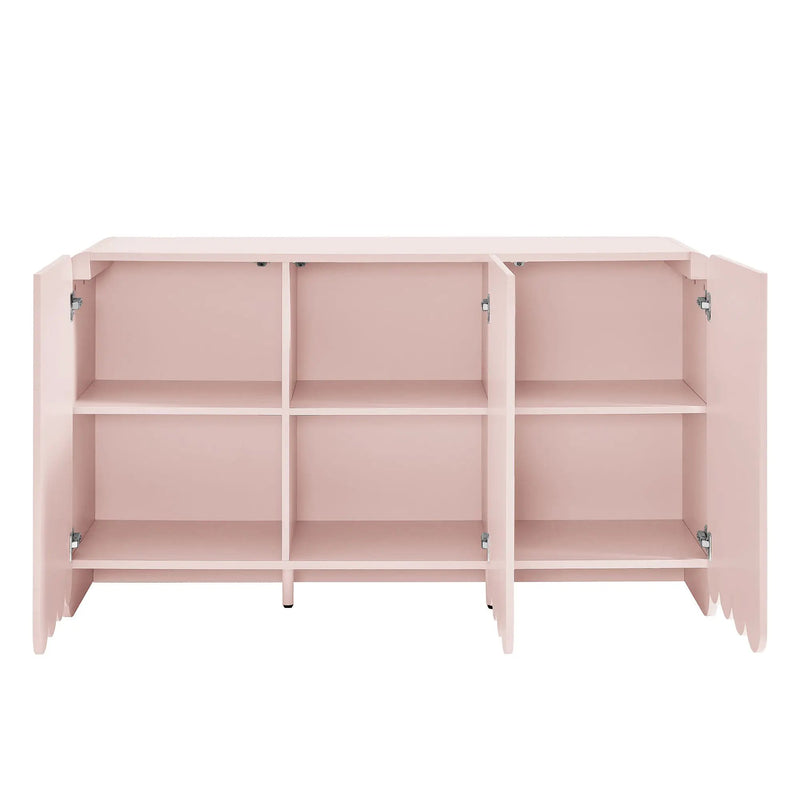 Dahlia Fluted and Scalloped Sideboard Storage Cabinet by HouseOfZazla